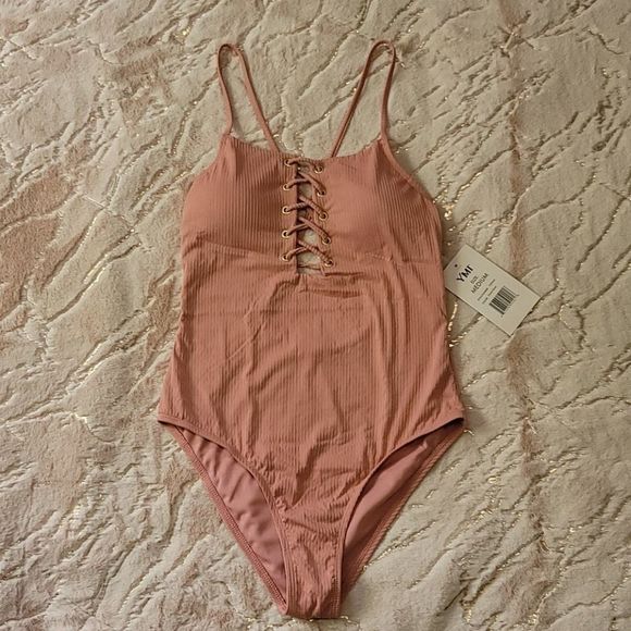 Dusty Rose YMI Swimsuit - Picture 1 of 5